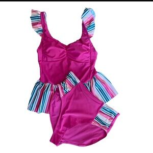 Matilda Jane Enchanted Garden Sunset Swim Set Tankini Set Top Small Bottom M NWT